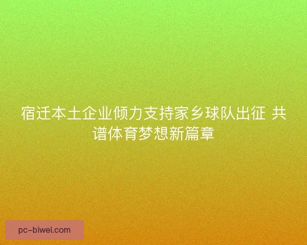 宿迁本土企业倾力支持家乡球队出征 共谱体育梦想新篇章